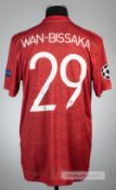 Aaron Wan-Bissaka signed red Manchester United no.29 home jersey, season 2020-21, Adidas, short-