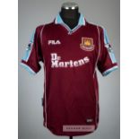 Paolo Di Canio claret West Ham United No.10 home jersey worn in the match v Manchester City at Upton