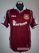 Paolo Di Canio claret West Ham United No.10 home jersey worn in the match v Manchester City at Upton