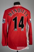 Gaizka Mendieta signed red Middlesbrough no.14 home jersey, season 2005-06, Errea, long-sleeved with