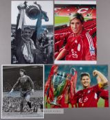 Signed photographs of Liverpool FC legends and stars, including Steven Gerrard, Fernando Torres,