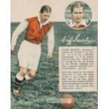 Arsenal's Cliff Bastin trade card,  featuring Cliff Bastin in club kit and a portrait image above