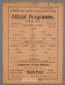 Tottenham Hotspur v Arsenal programme, played at Highbury, 29th March 1919, single-sheet, printed on