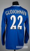 Eiour Gudjohnsen blue Chelsea no.22 home jersey, season 2003-04, Umbro, player issued long-sleeved