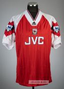 Ian Wright red Arsenal no.8 home jersey, season 1993-94, Adidas, short-sleeved with THE FA PREMIER