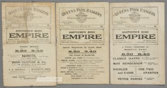 Two QPR home programmes from the first season in the Football League 1920-21, F.L. Division Three v