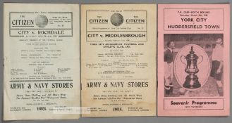 Three York City 1930s home programmes, v Rochdale 22nd March 1930 (F.L. Division Three North),