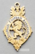 Scottish Football Association Cup winner's medal awarded to Rangers' trainer A Dixon, 1933-34,