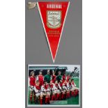 Signed Arsenal winning team photograph 1970-71, including Bob McNab, Bob Wilson, John Roberts, Geoff