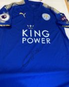 Marc Albrighton signed blue Leicester replica home jersey 2017-18, Puma, short-sleeved with club