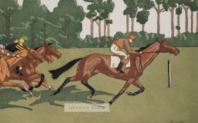 A set of ten horse racing prints formerly owned by Sir Elton John, after Charles Ancelin (French,