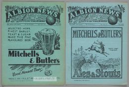 Two WBA 1930s home programmes, F.L. Division One fixtures v Sheffield Wednesday 31st October 1931