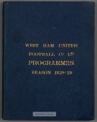 Bound volume of West Ham United home programmes season 1928-29, comprising first team (Football