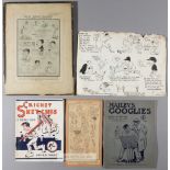A group of caricatures originally owned by and featuring the cricketer Percy Fender, including an