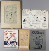A group of caricatures originally owned by and featuring the cricketer Percy Fender, including an