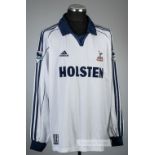 Sol Campbell signed white Tottenham Hotspur no.5 home jersey, season 2000-01, Adidas, long-sleeved