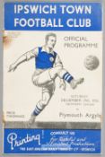 Ipswich Town v Plymouth Argyle programme 19th December 1936, Southern League fixture