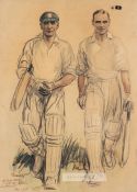 Henry Coller (British, 1886-1956), Surrey and England cricketers Jack Hobbs and Herbert Sutcliffe