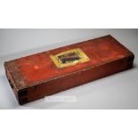 An original red painted pine Sphairistike box made by French and Co., 46 Churton St. London, Major