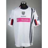 Curtis Davies signed white and navy West Bromwich Albion no.19 third choice jersey, season 2004-