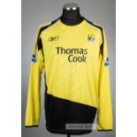 Ben Thatcher yellow Manchester City no.3 third choice jersey, season 2005-06, Reebok, long-sleeved