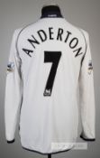 Darren Anderton white Tottenham Hotspur no.7 home jersey, season 2003-04, Kappa, long-sleeved with