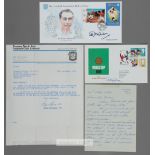 Autographed Alf Ramsey and Bobby Charlton letters, the Ramsey letter on his personal headed paper