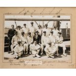 Signed photograph of the Australian cricket team to India and Ceylon, 1935-36, the rare sepia