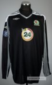 Brad Friedel black Blackburn Rovers, no.1 goalkeeper's second jersey, season 2007-08, Umbro, long-