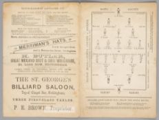 Notts County v Swifts FC (Slough) programme 14th February 1885, sold with a typescript copy of the