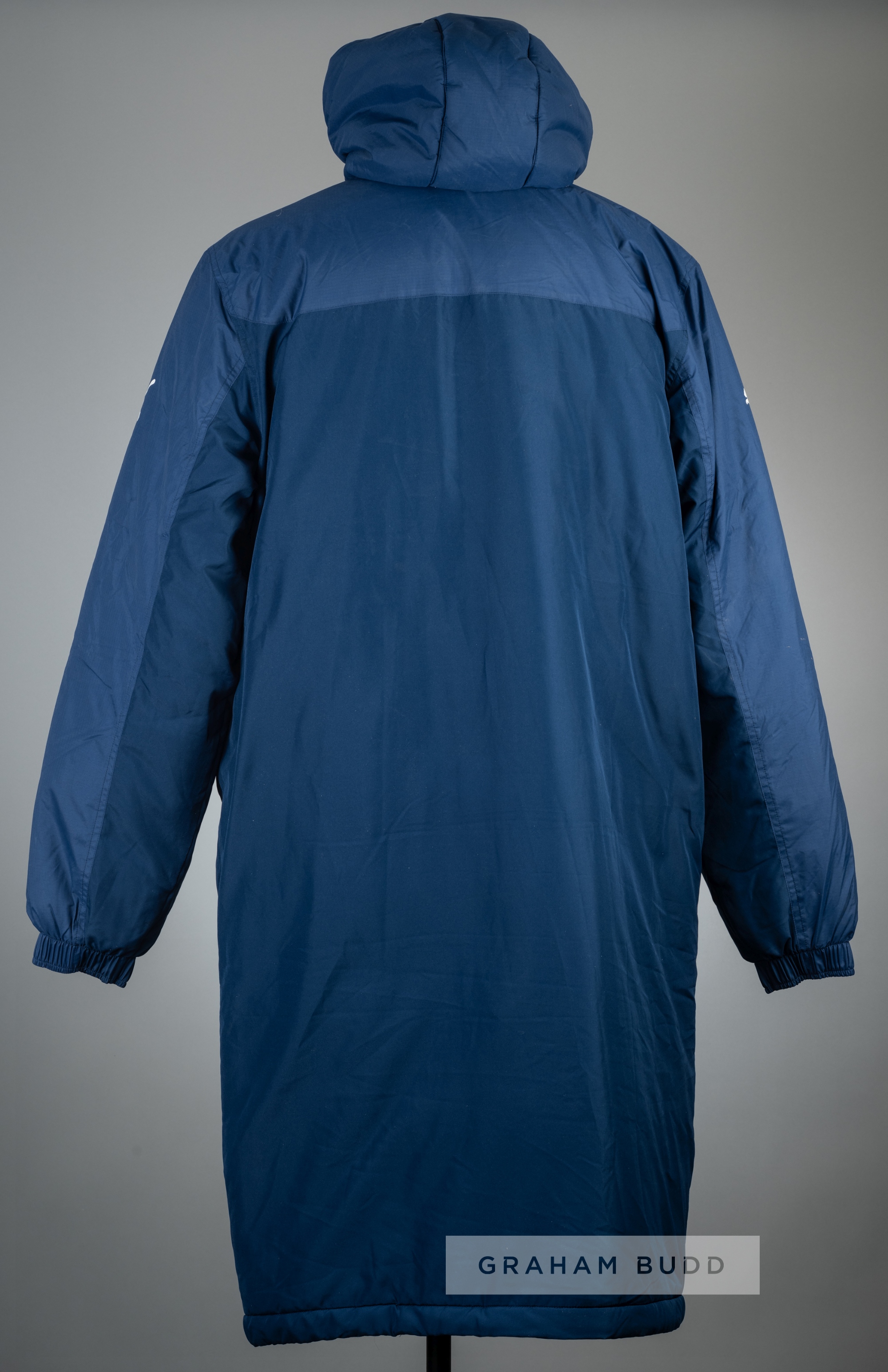 Arsene Wenger blue Arsenal Puma padded bench match day coat, circa 2014/15, full length padded - Image 2 of 2