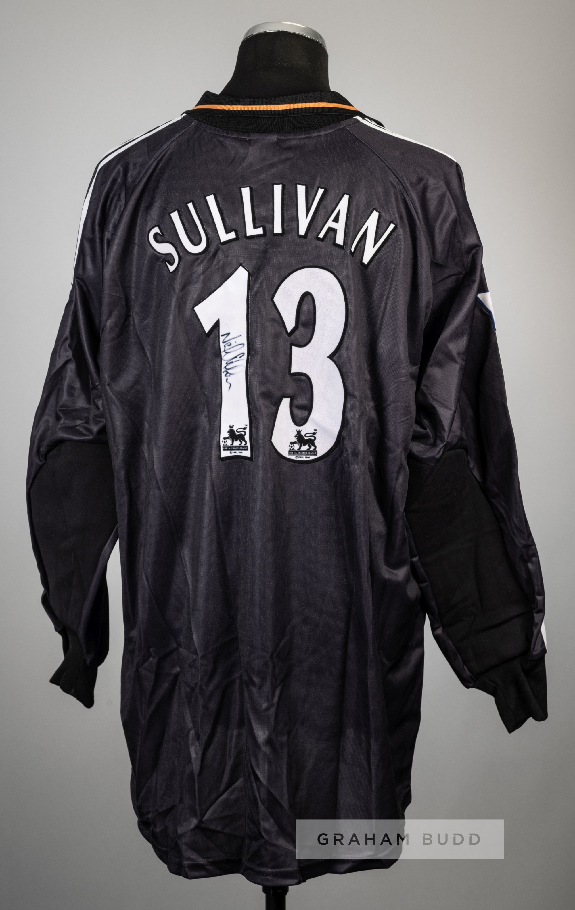 Neil Sullivan signed black Tottenham Hotspur no.13 goalkeeper's jersey, season 2000-01 Adidas,