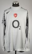 Manuel Almunia grey Arsenal no.24 goalkeeper's jersey, season 2005-06, Nike, long-sleeved with