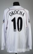 Jay-Jay Okocha white Bolton Wanderers no.10 home jersey, season 2004-05, Reebok, long-sleeved with