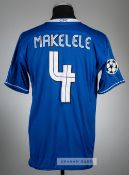 Claude Makelele blue Chelsea no.4 home jersey, season 2003-04, Umbro, player issued short-sleeved