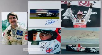 Formula One British racing stars signed photographs, including Sir Lewis Hamilton, Jensen Button,