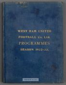 Bound volume of West Ham United home programmes season 1932-33, comprising first team (Football