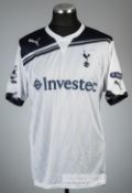Peter Crouch white Tottenham Hotspur no.15 home jersey, season 2010-11, Puma, short-sleeved with