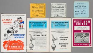 A collection of 29 Tottenham Hotspur programmes and 21 tickets from the 1962-63 season, 24 homes (18