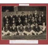 England cricket team tour to Australia signed b & w team photograph, 1924-25, depicting the team and