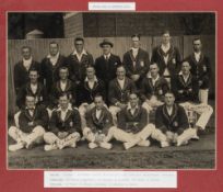 England cricket team tour to Australia signed b & w team photograph, 1924-25, depicting the team and