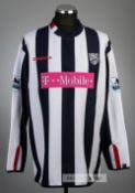 Jonathan Greening navy and white West Bromwich Albion no.8 home jersey, season 2004-05, Diadora,
