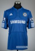Nicolas Anelka blue Chelsea no.39 home jersey, season 2009-10, Adidas, short-sleeved with BARCLAYS