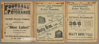 Three Liverpool home programmes dating between 1909 and 1915, F.L. Division One fixtures v