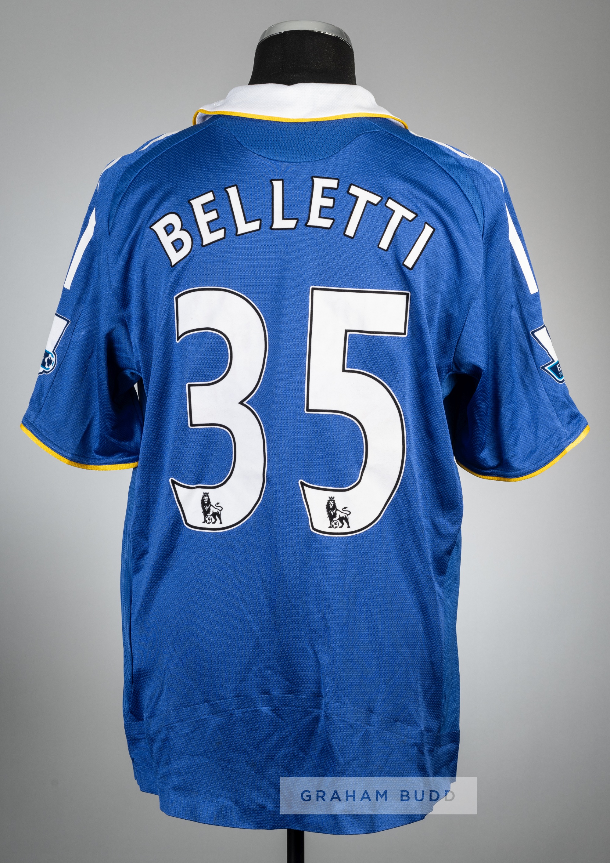 Juliano Belletti blue Chelsea no.35 home jersey, season 2008-09, Adidas, short-sleeved with BARCLAYS - Image 2 of 2