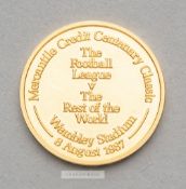 Mercantile Credit Centenary Classic The Football League v The Rest of the World medallion, played at