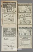 Four Newcastle United 1930s home programmes, F.L. Division One v Sunderland 8th April 1933; and F.