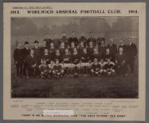 Woolwich Arsenal FC The Daily Citizen paper supplement team and management image, 1913-14, in