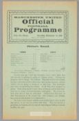 Manchester United v Chelsea programme 13th November 1909, F.L. Division One fixture