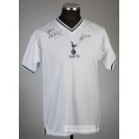 Ricky Villa and Ossie Ardiles signed white Tottenham Hotspur FA Cup final 1981 retro jersey,
